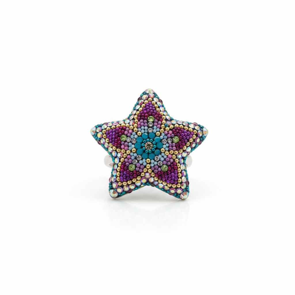 Allegra Galactic Flower 2.5cm Adjustable Ring