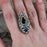 Allegra Onyx Elegance Adjustable Ring