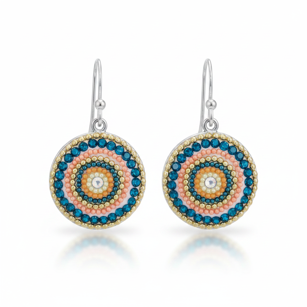 Allegra Peach Glow Coin Drop Earrings
