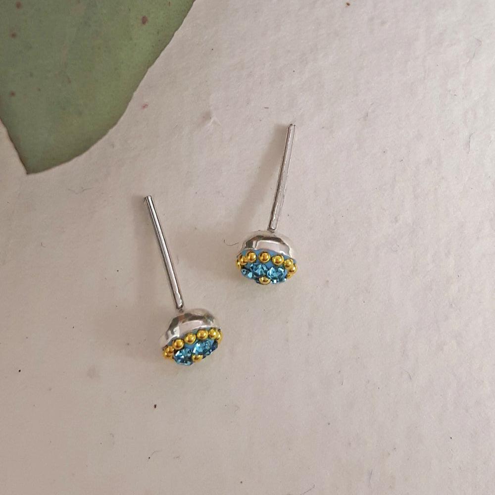 Allegra Aquamarine Tiny Stud Earrings