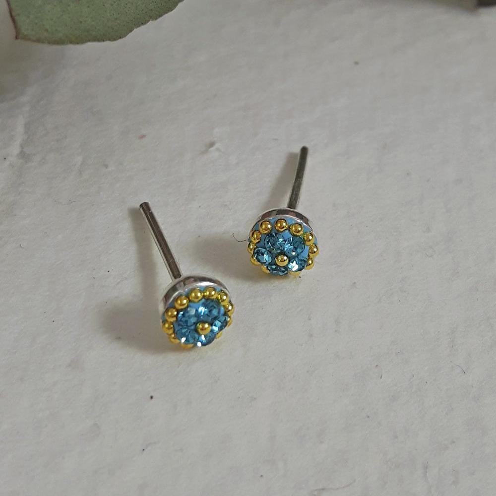 Allegra Aquamarine Tiny Stud Earrings
