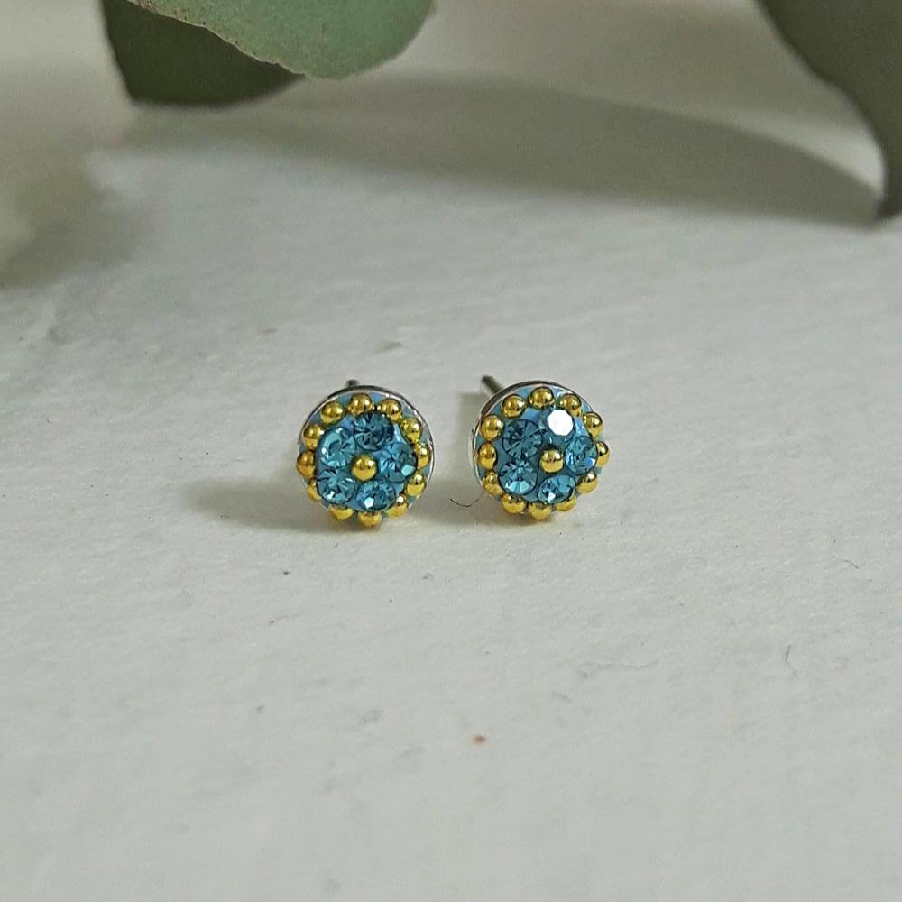 Allegra Aquamarine Tiny Stud Earrings