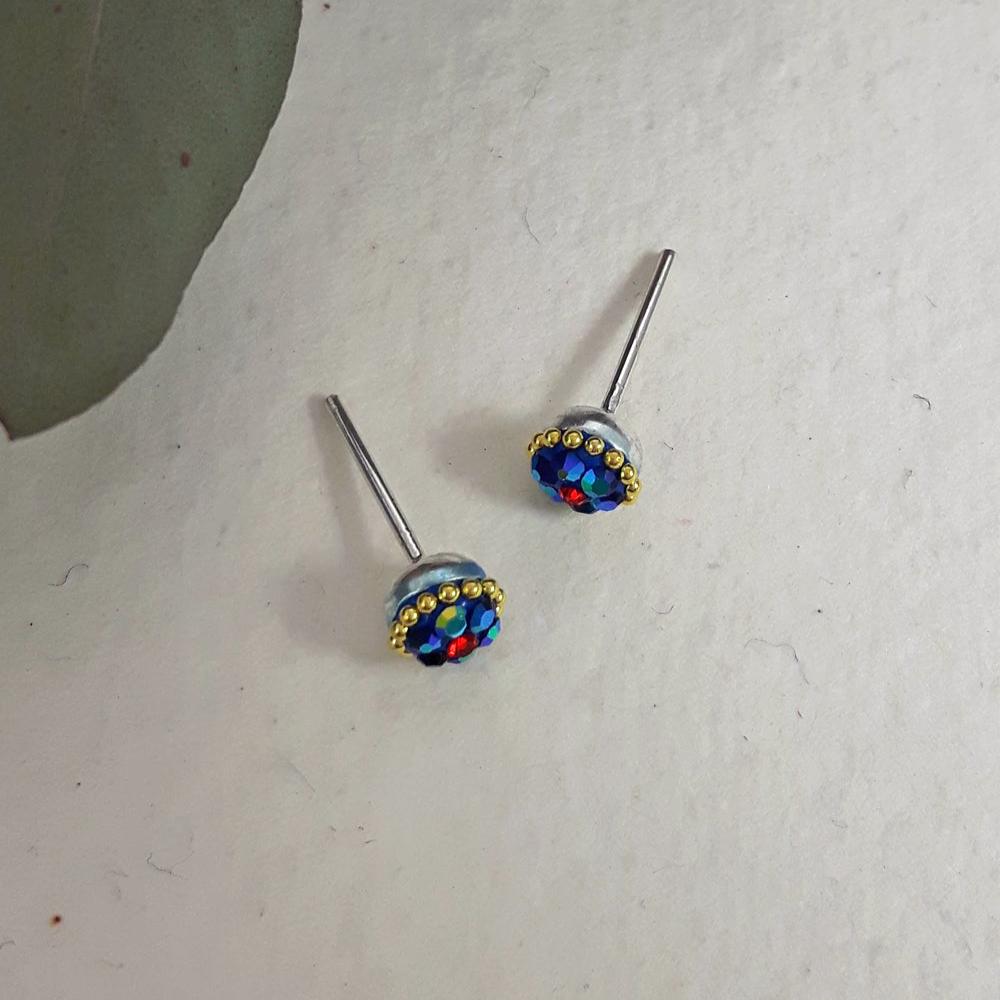 Allegra Iridescent Tiny Stud Earrings