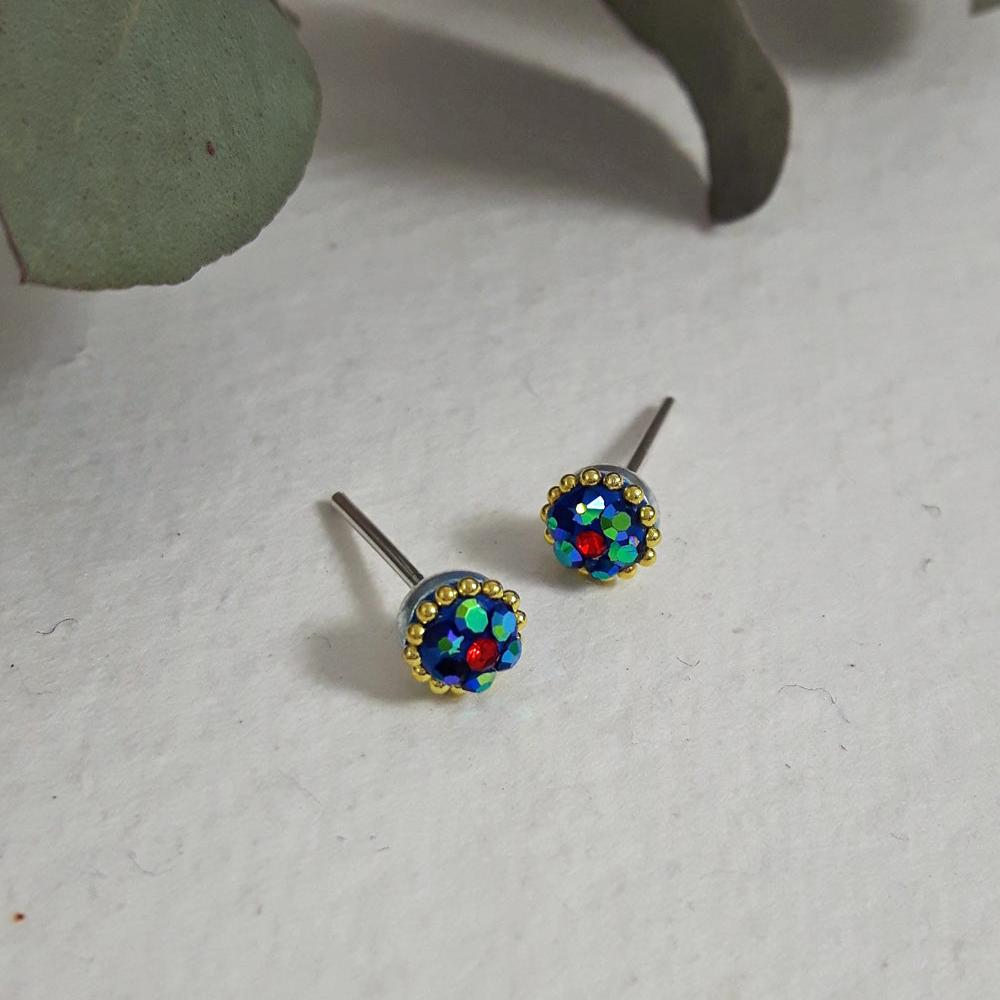 Allegra Iridescent Tiny Stud Earrings