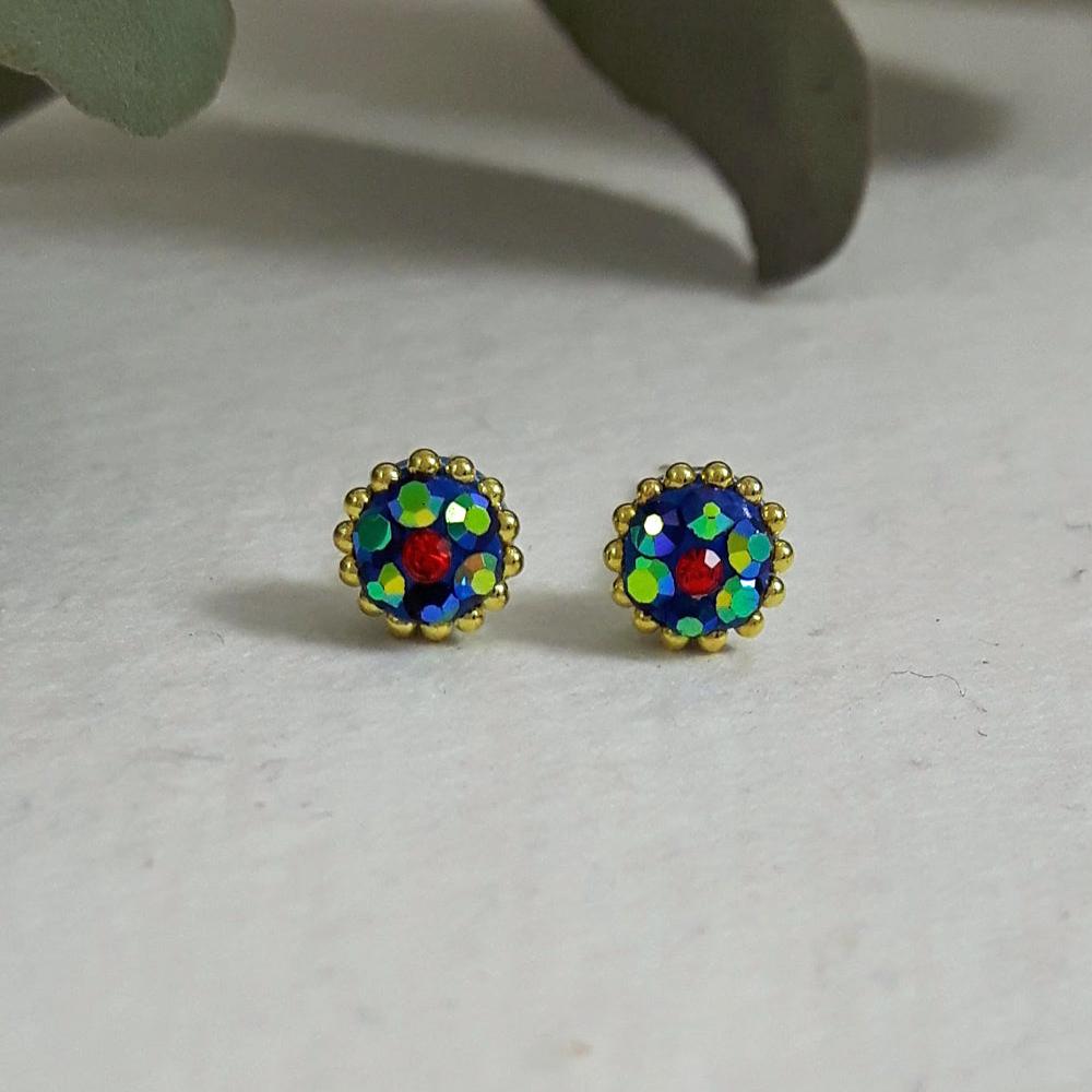 Allegra Iridescent Tiny Stud Earrings