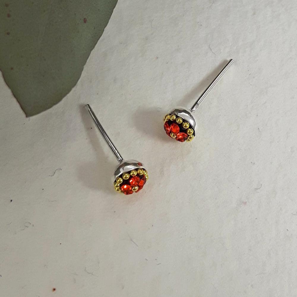 Allegra Saffron Tiny Stud Earrings