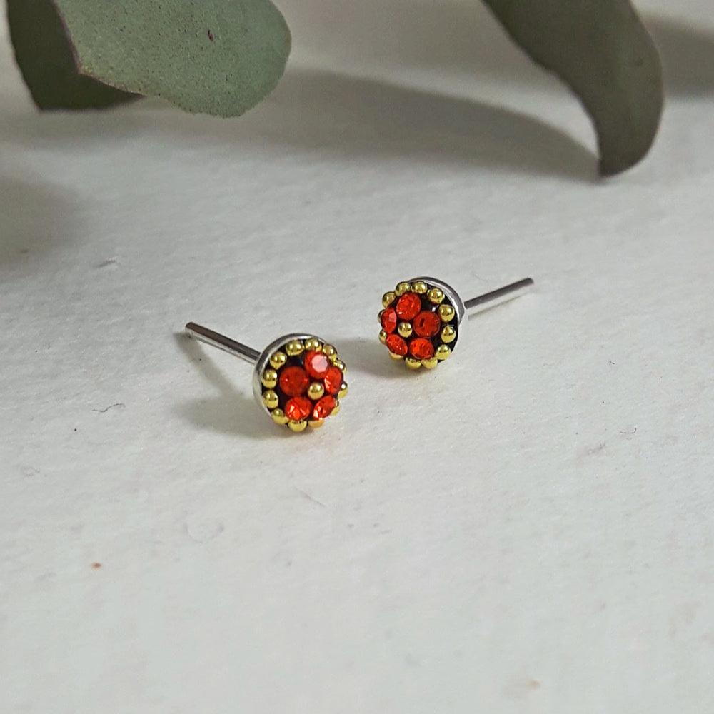 Allegra Saffron Tiny Stud Earrings