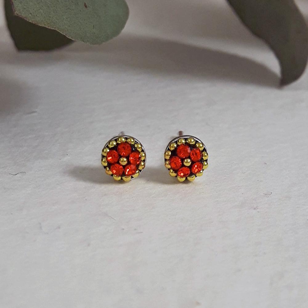 Allegra Saffron Tiny Stud Earrings