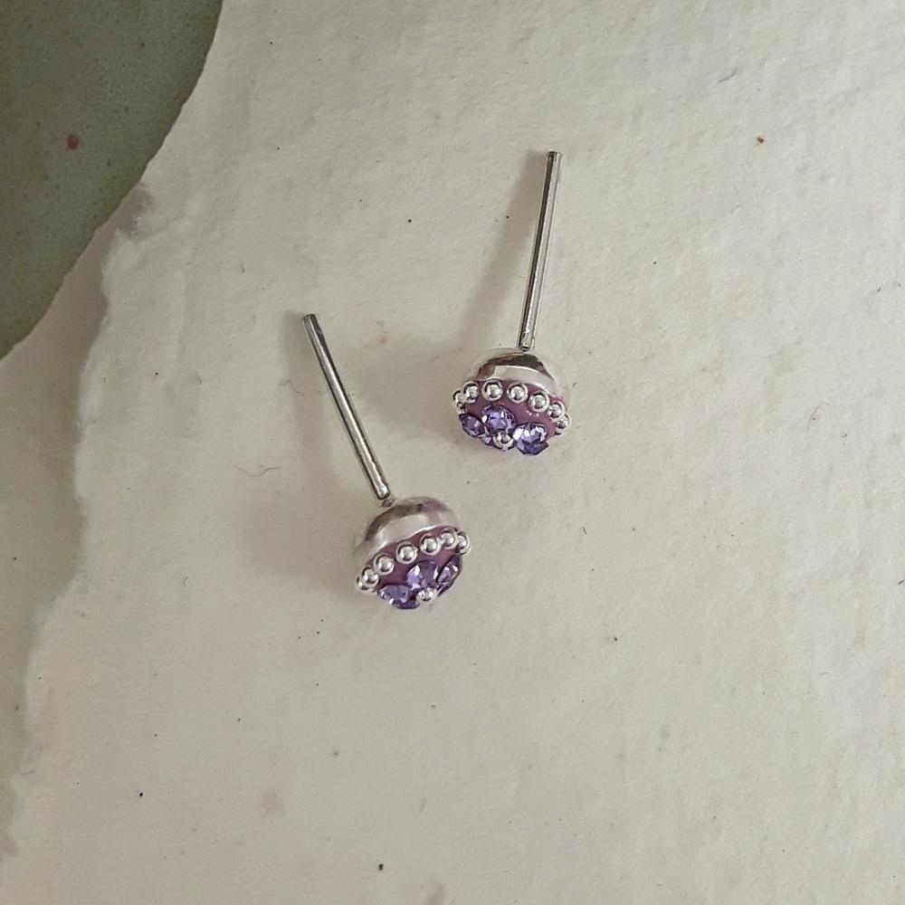 Allegra Tanzanite Tiny Stud Earrings
