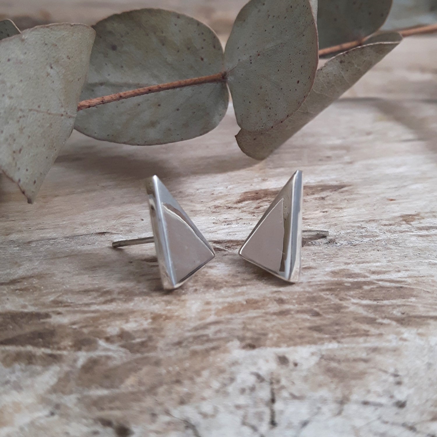 Allure Triangle Polished Stud Earrings