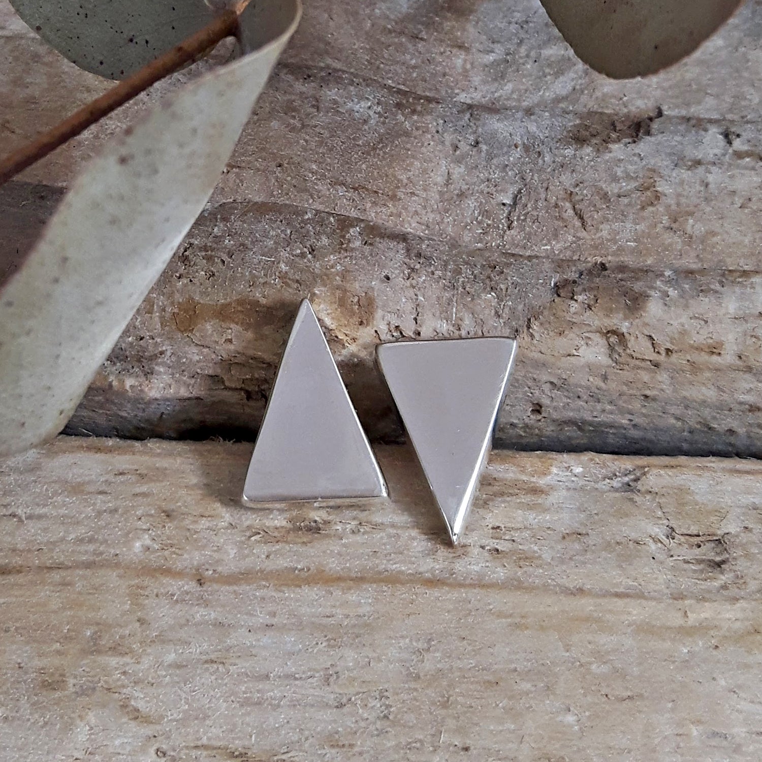 Allure Triangle Polished Stud Earrings