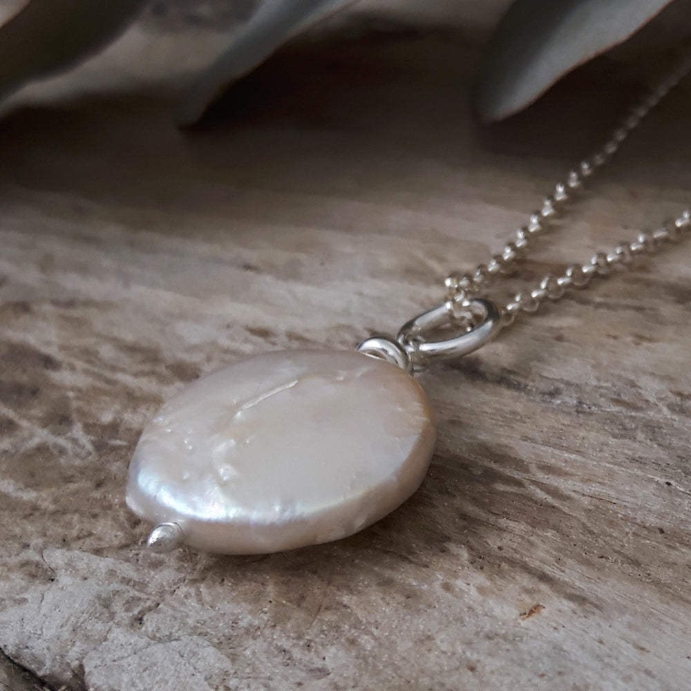 Coin Biwa Pearl Pendant