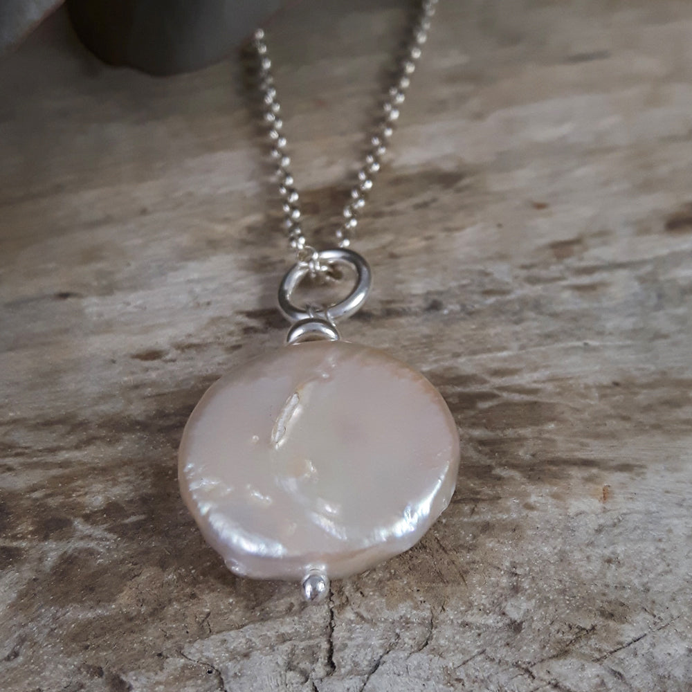 Coin Biwa Pearl Pendant