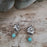 Bloom Flower Silver & Turquoise Drop Earrings