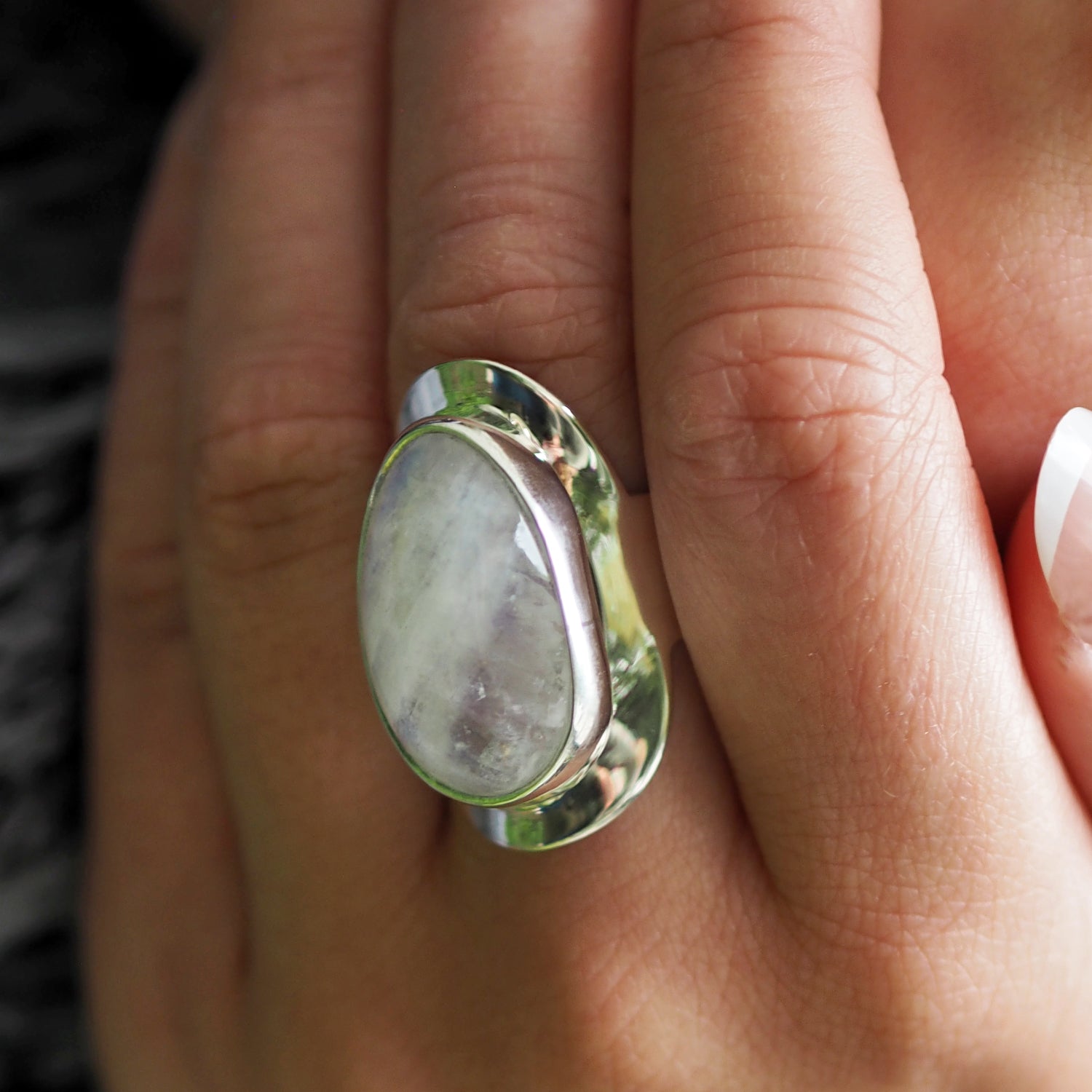 Monet Moonstone Oval L Adjustable Ring A