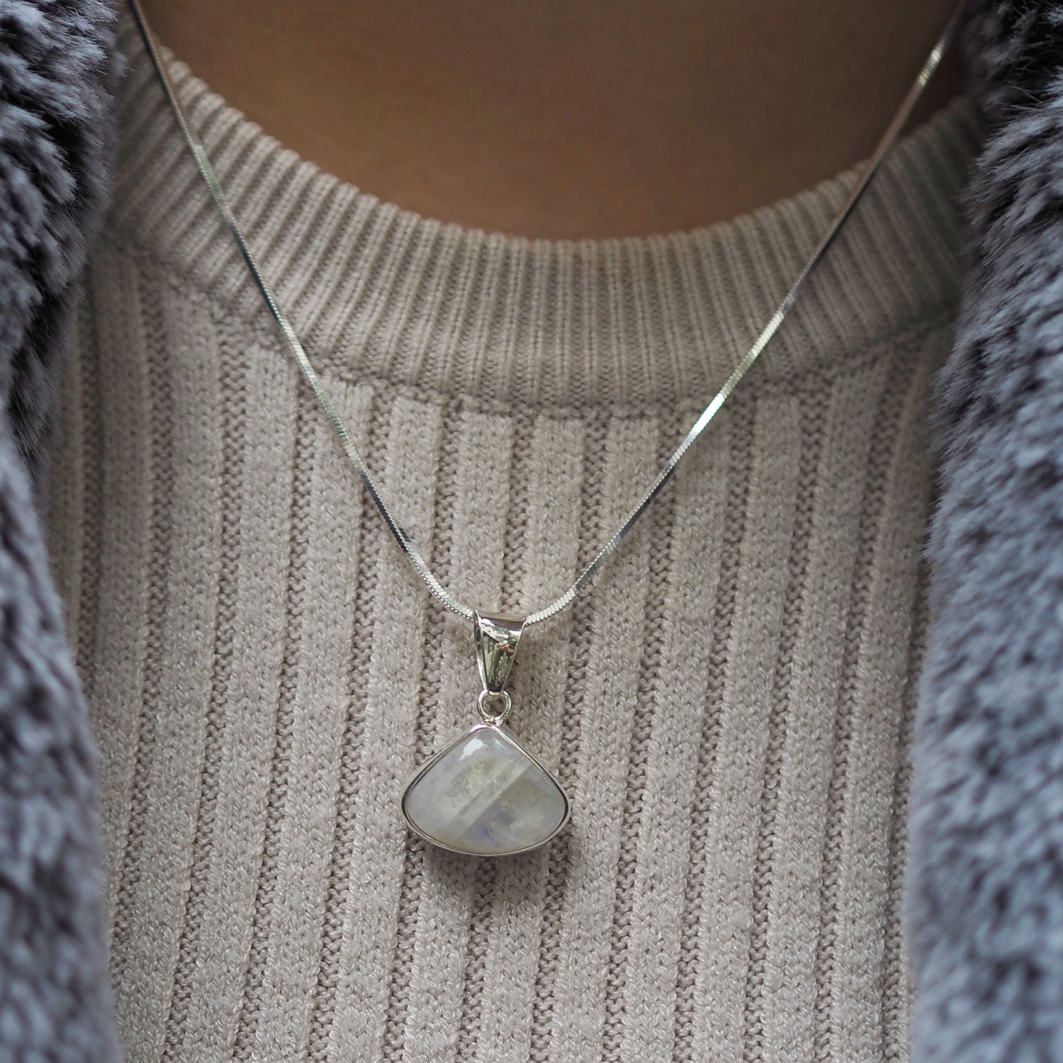 Monet Moonstone Small Pendant Triangle A