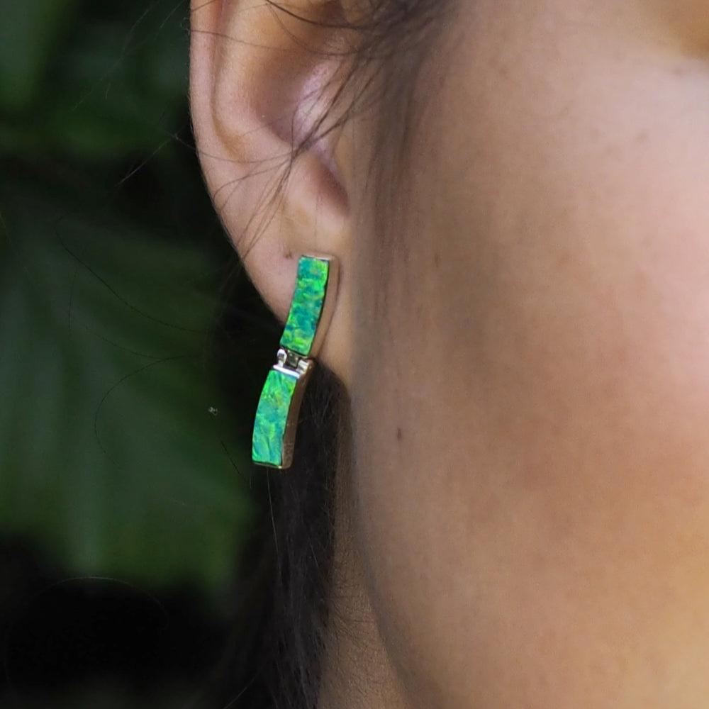 Flinder Green Drift Stud Earrings