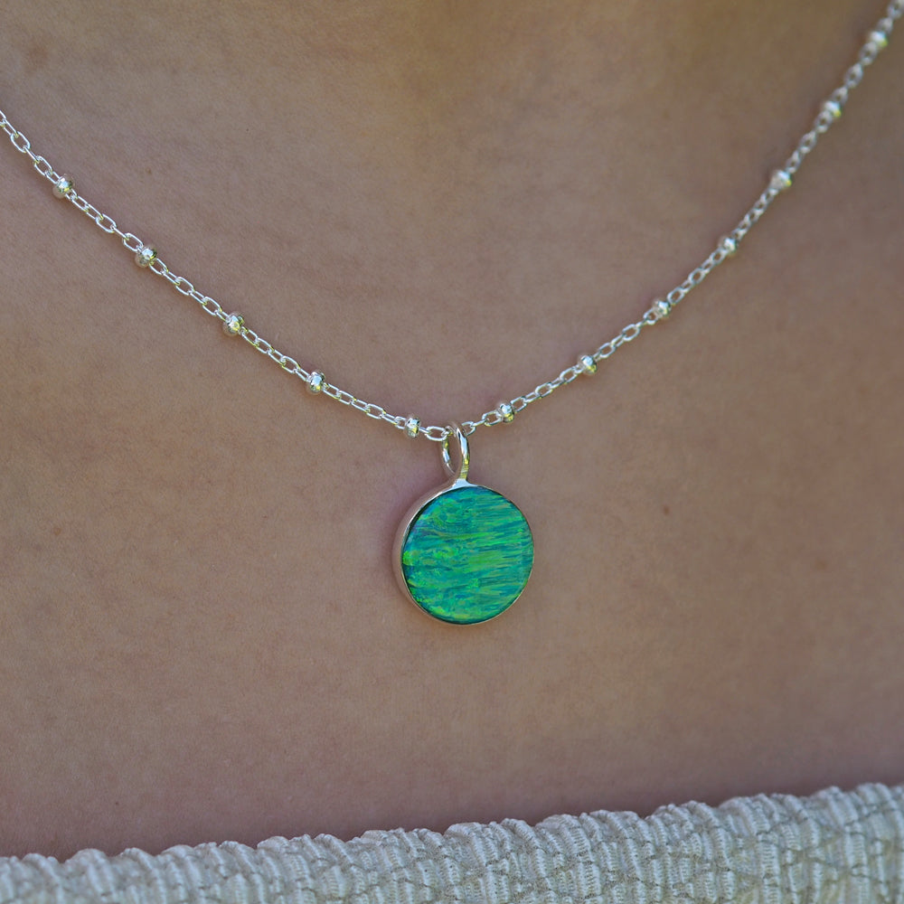 Flinder Green Dotty Small Pendant