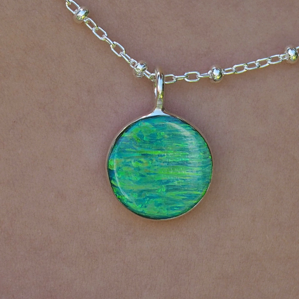 Flinder Green Dotty Small Pendant