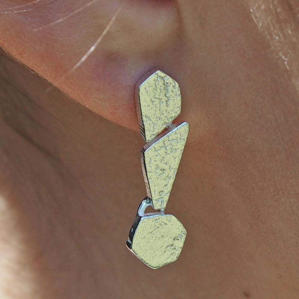 Foresta Pebble Silver Stud Earrings