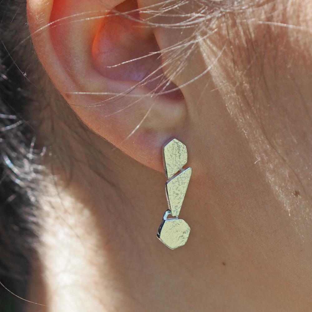 Foresta Pebble Silver Stud Earrings