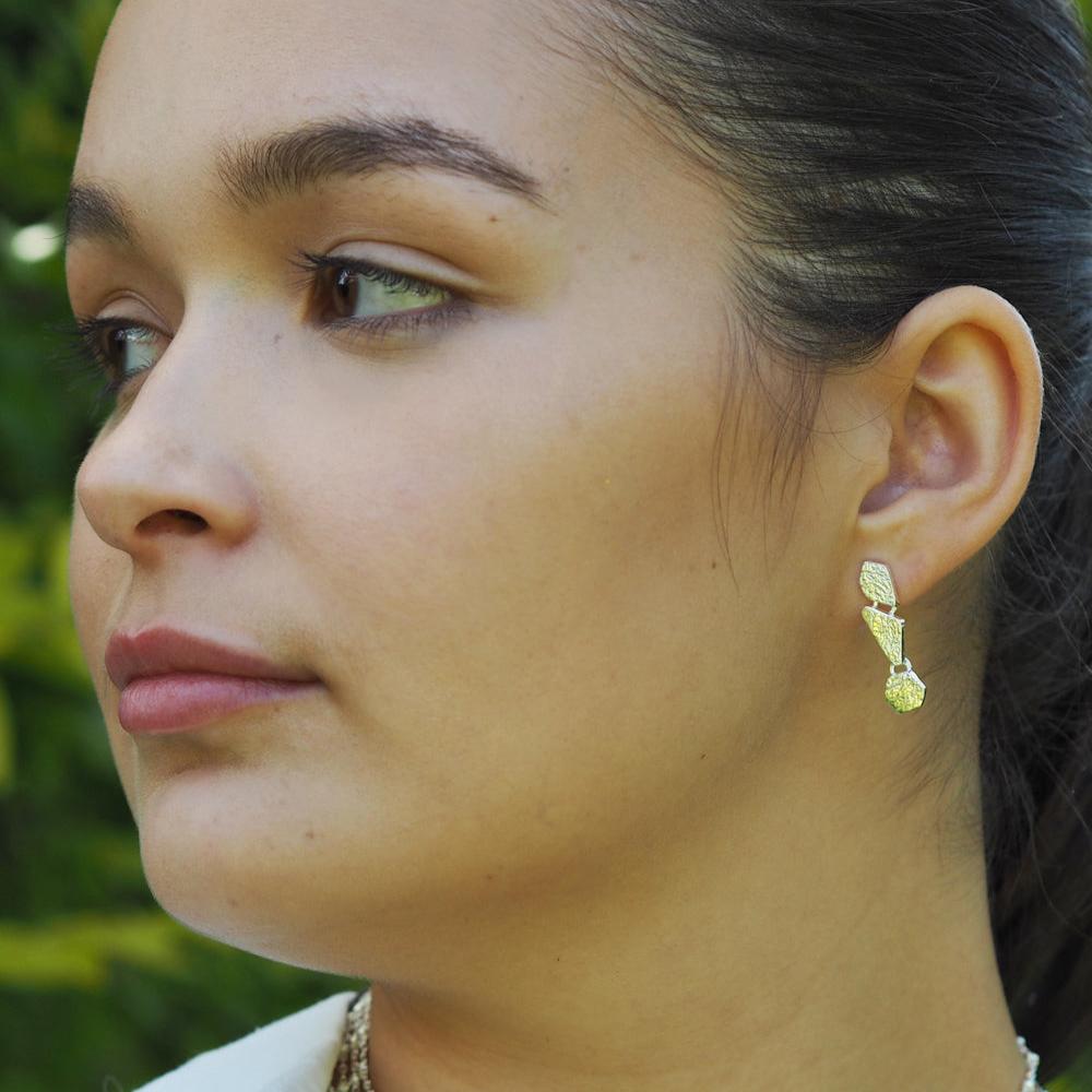 Foresta Pebble Silver Stud Earrings