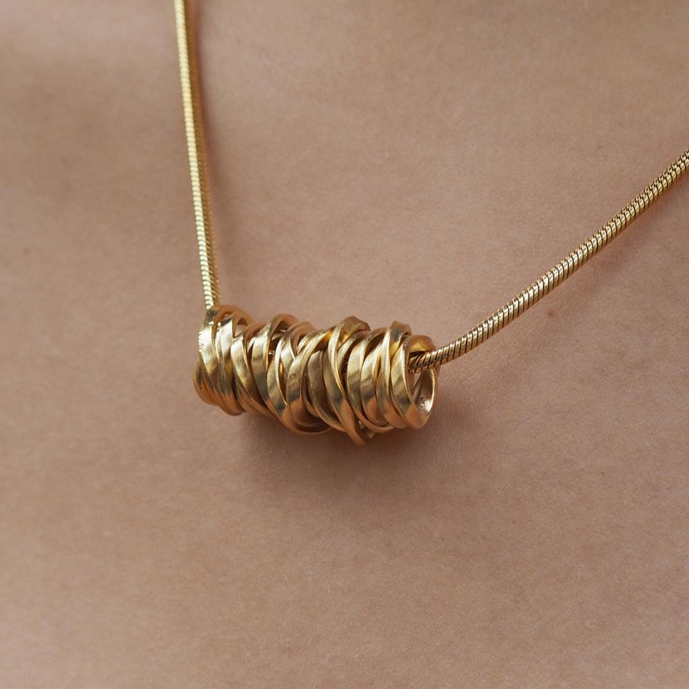 Lattice Gold Plated Sterling Silver Pendant
