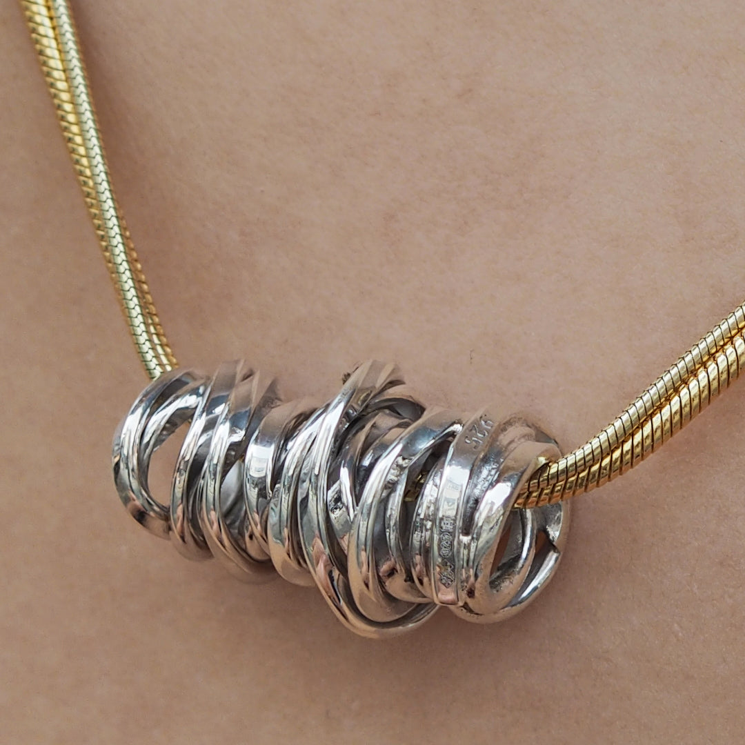 Lattice Polished Pendant Handcrafted in Sterling Silver