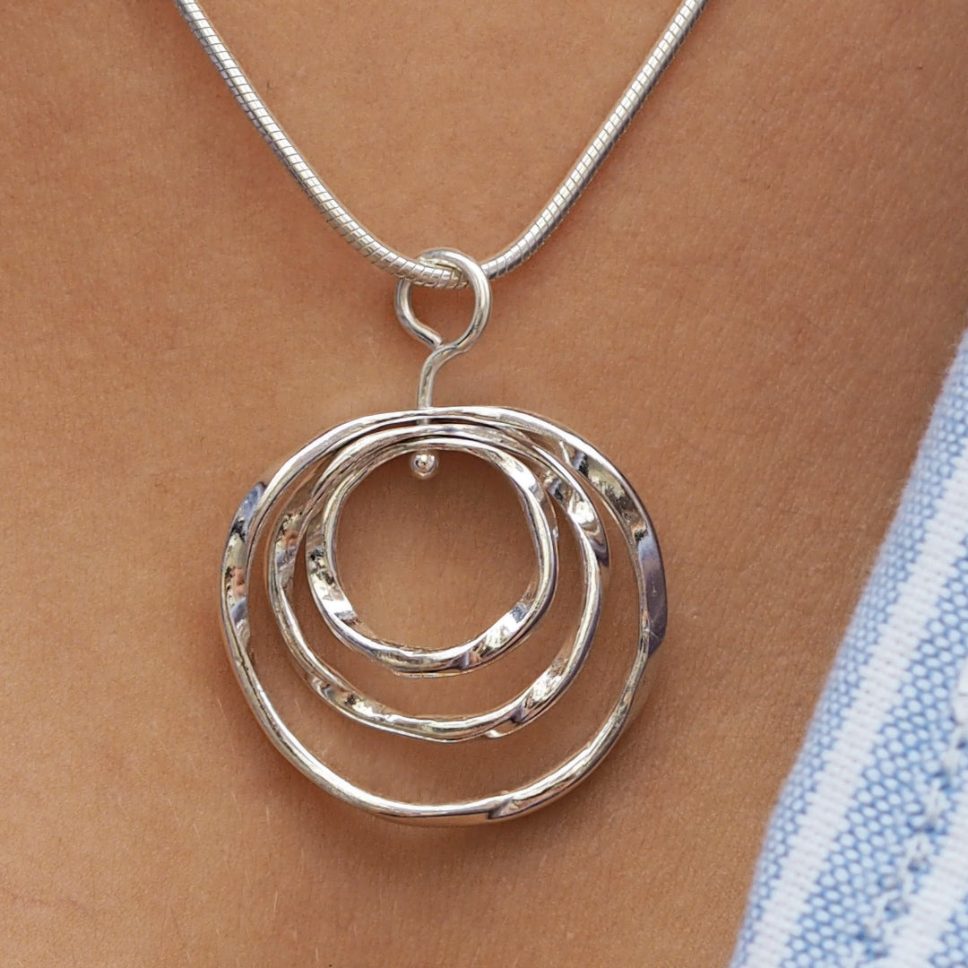 Lattice Trio Small Pendant Handcrafted in Sterling Silver