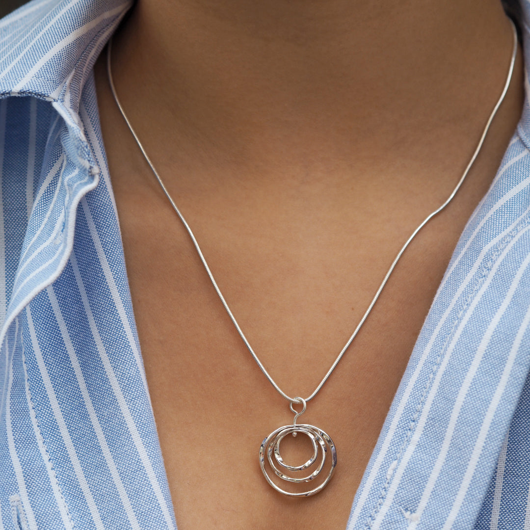 Lattice Trio Small Pendant Handcrafted in Sterling Silver