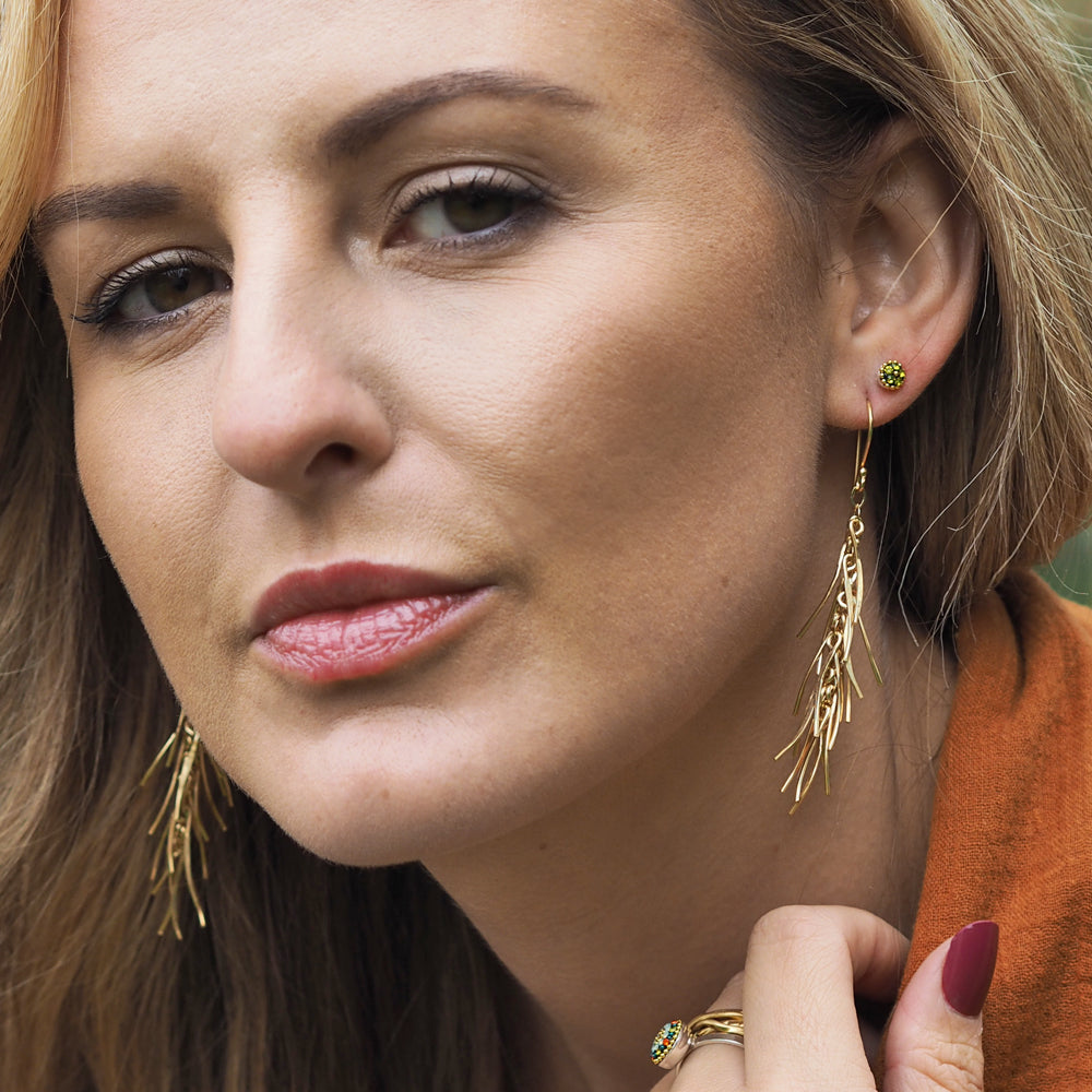 Foresta Rain Gold Drop Earrings