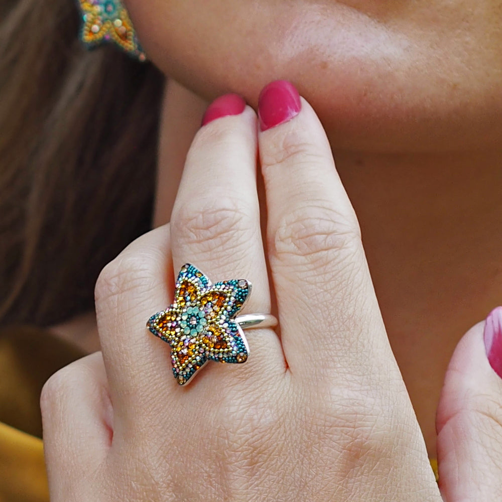 Allegra Fleur Vintage Dream 2.5cm Adjustable Ring