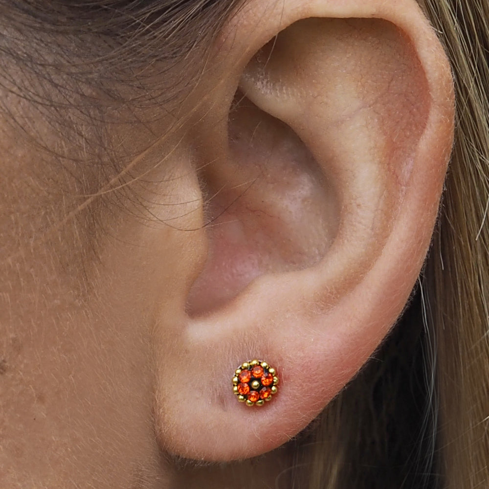 Allegra Saffron Tiny Stud Earrings