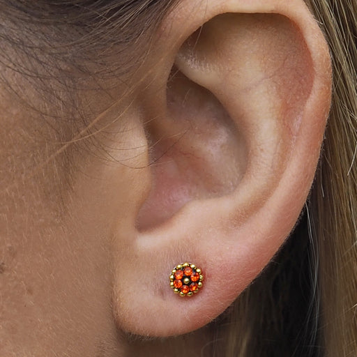 Allegra Tiny Saffron Stud Earrings