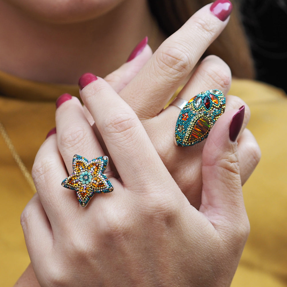 Allegra Fleur Vintage Dream 2.5cm Adjustable Ring