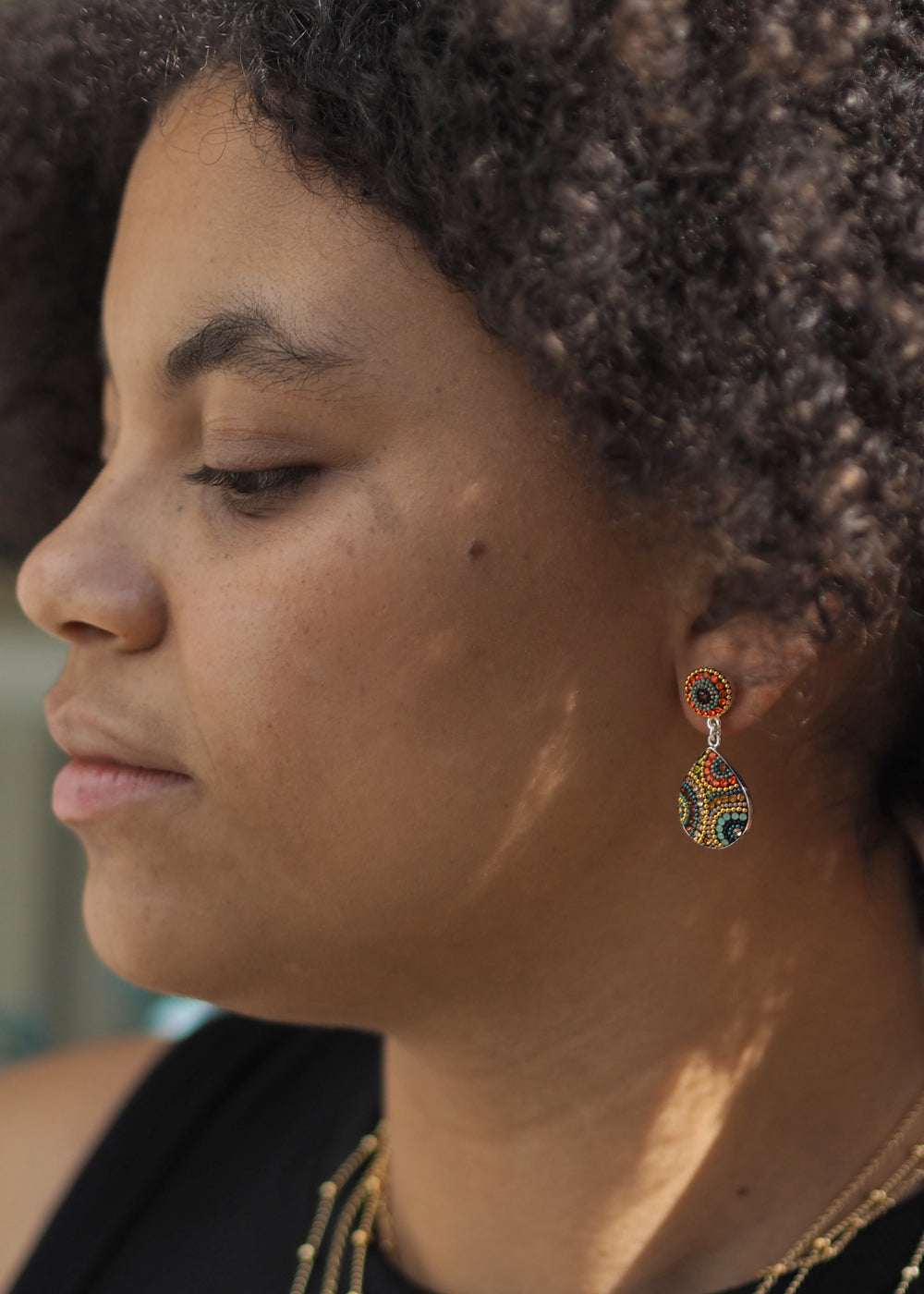 Allegra California Dream Double Drop Stud Earrings