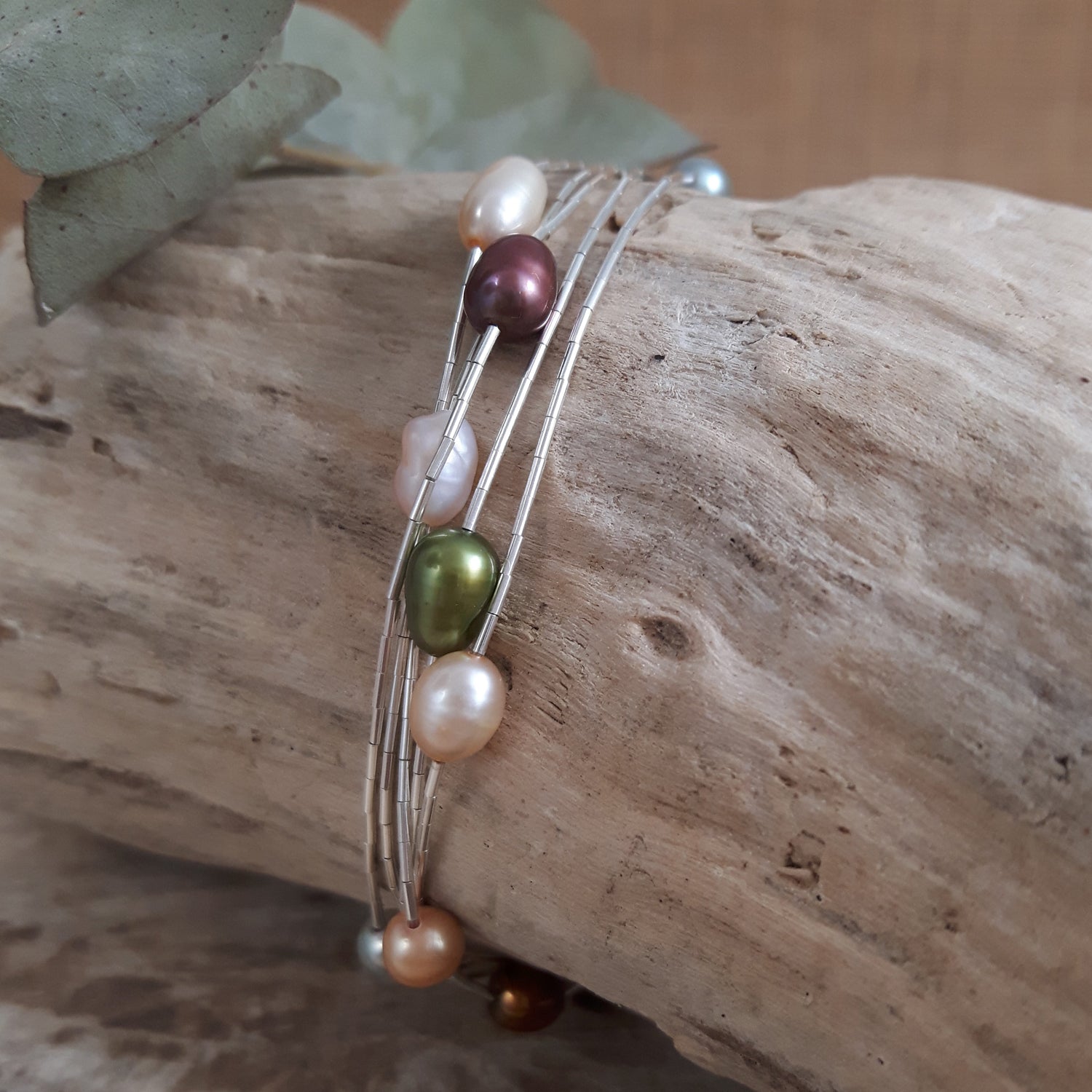 Evelyn 5 Multi Pearl Bracelet