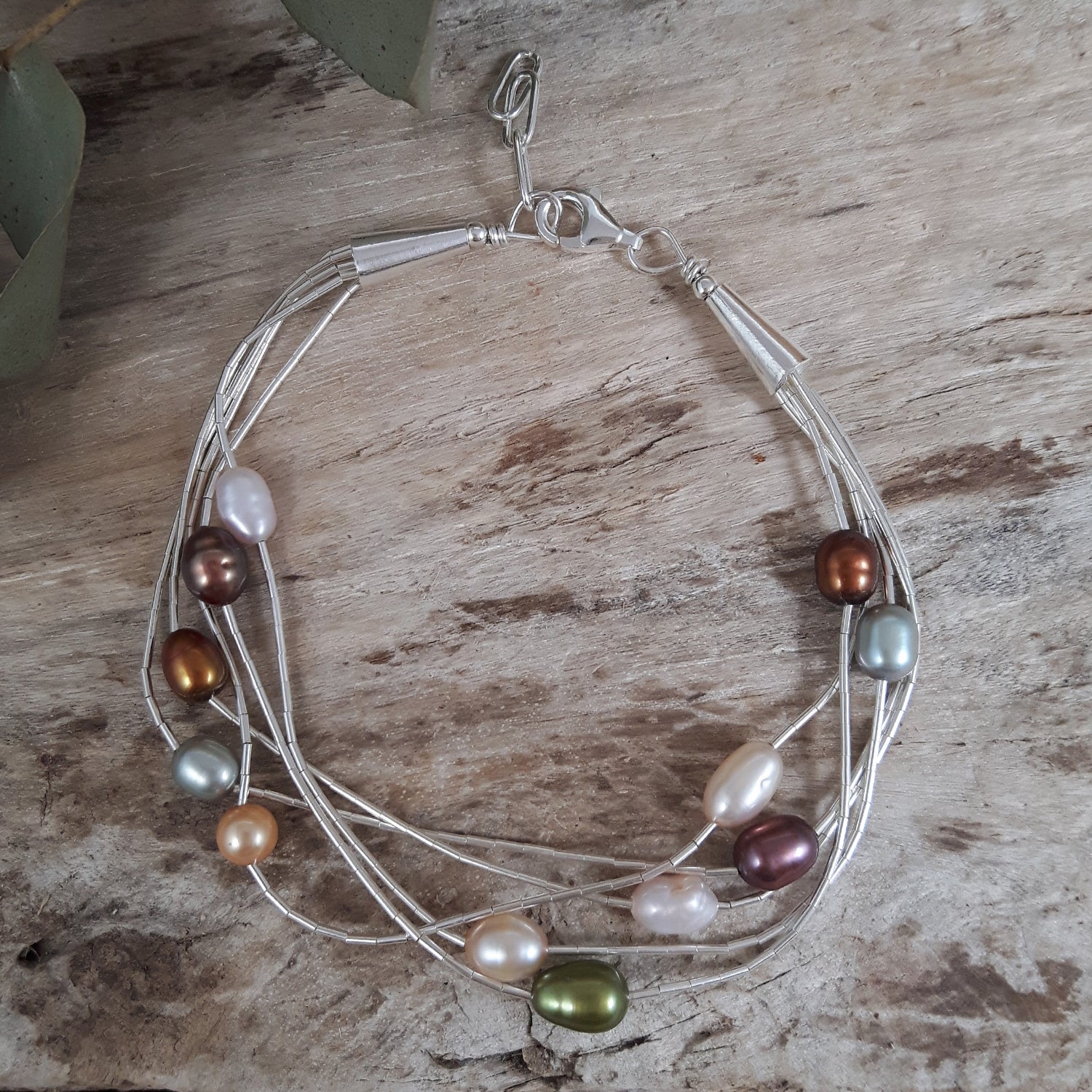 Evelyn 5 Multi Pearl Bracelet