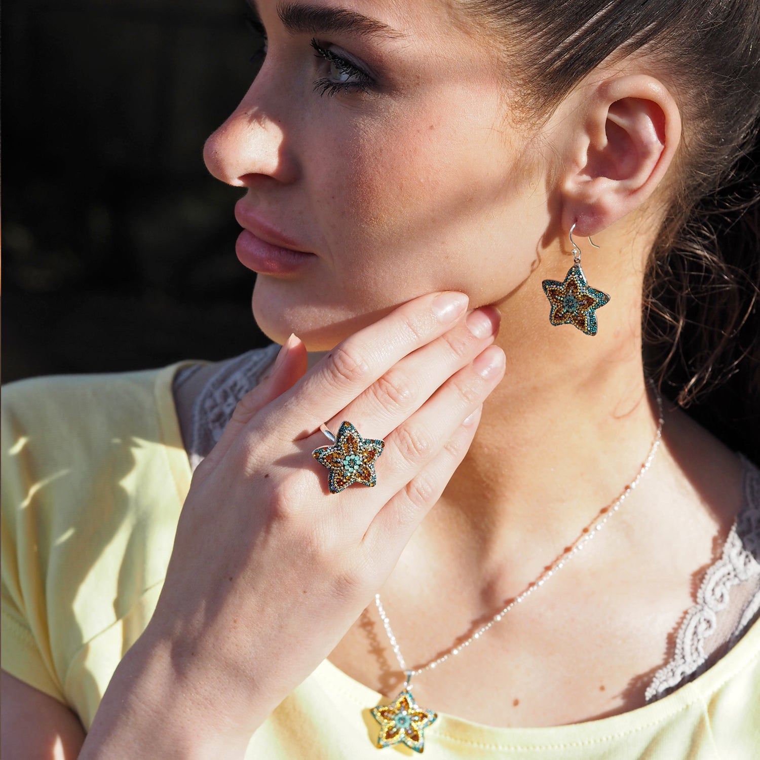 Allegra Fleur Vintage Dream 2.5cm Adjustable Ring