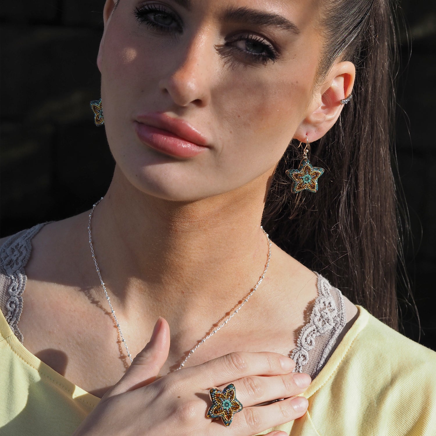 Allegra Fleur Vintage Dream 2.5cm Adjustable Ring