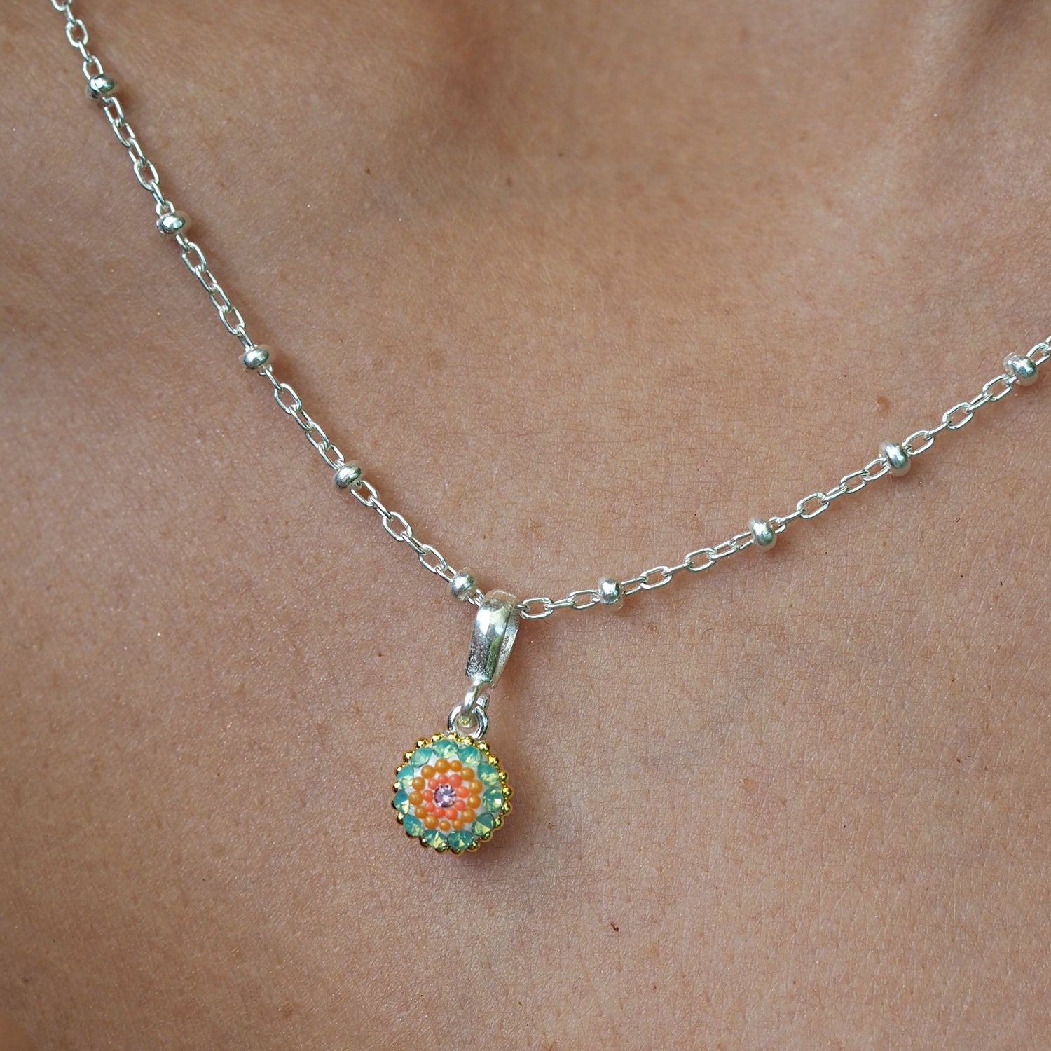 Allegra Hibiscus Bloom Round Pendant