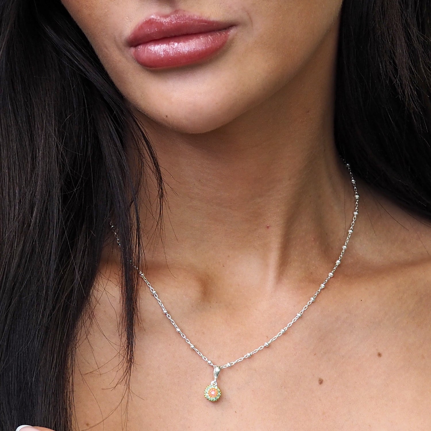 Allegra Hibiscus Bloom Round Pendant