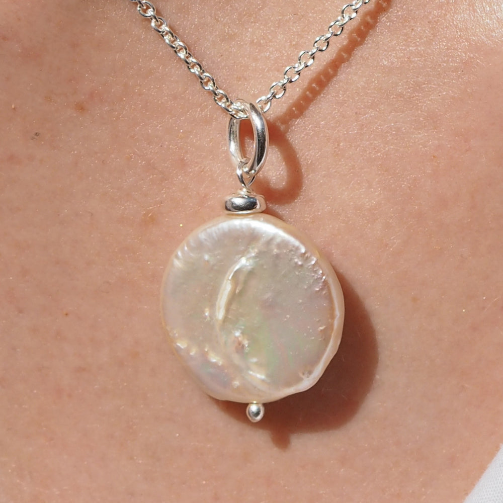 Coin Biwa Pearl Pendant