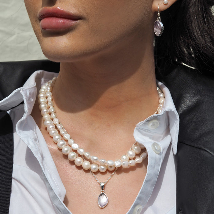 Elenita White Keishi Pearl Necklace