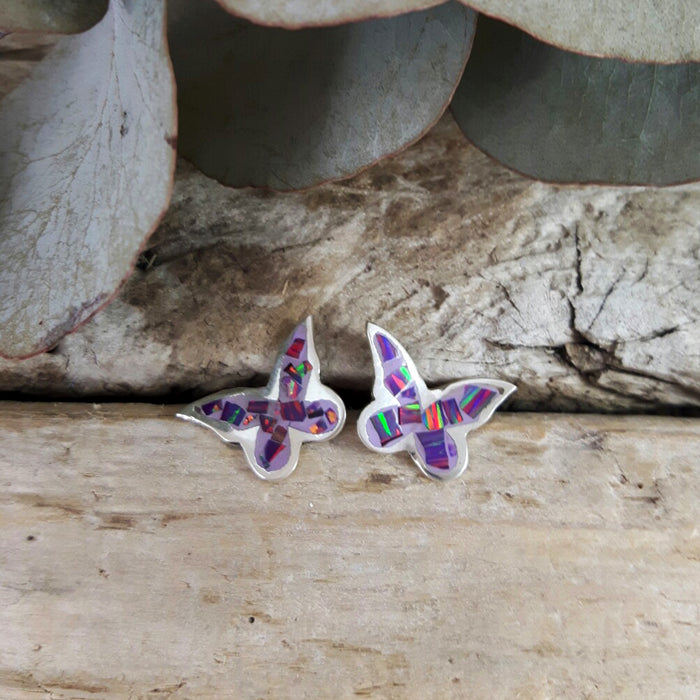 Flinder Butterfly Lavender Stud Earrings