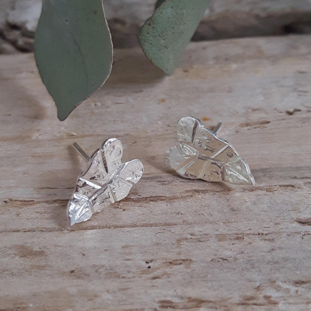 Foresta Tiny Taro Leaf Stud Earrings