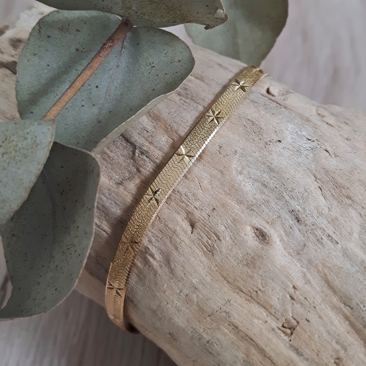Gold Star Snake Chain Bracelet 17–19.5cm
