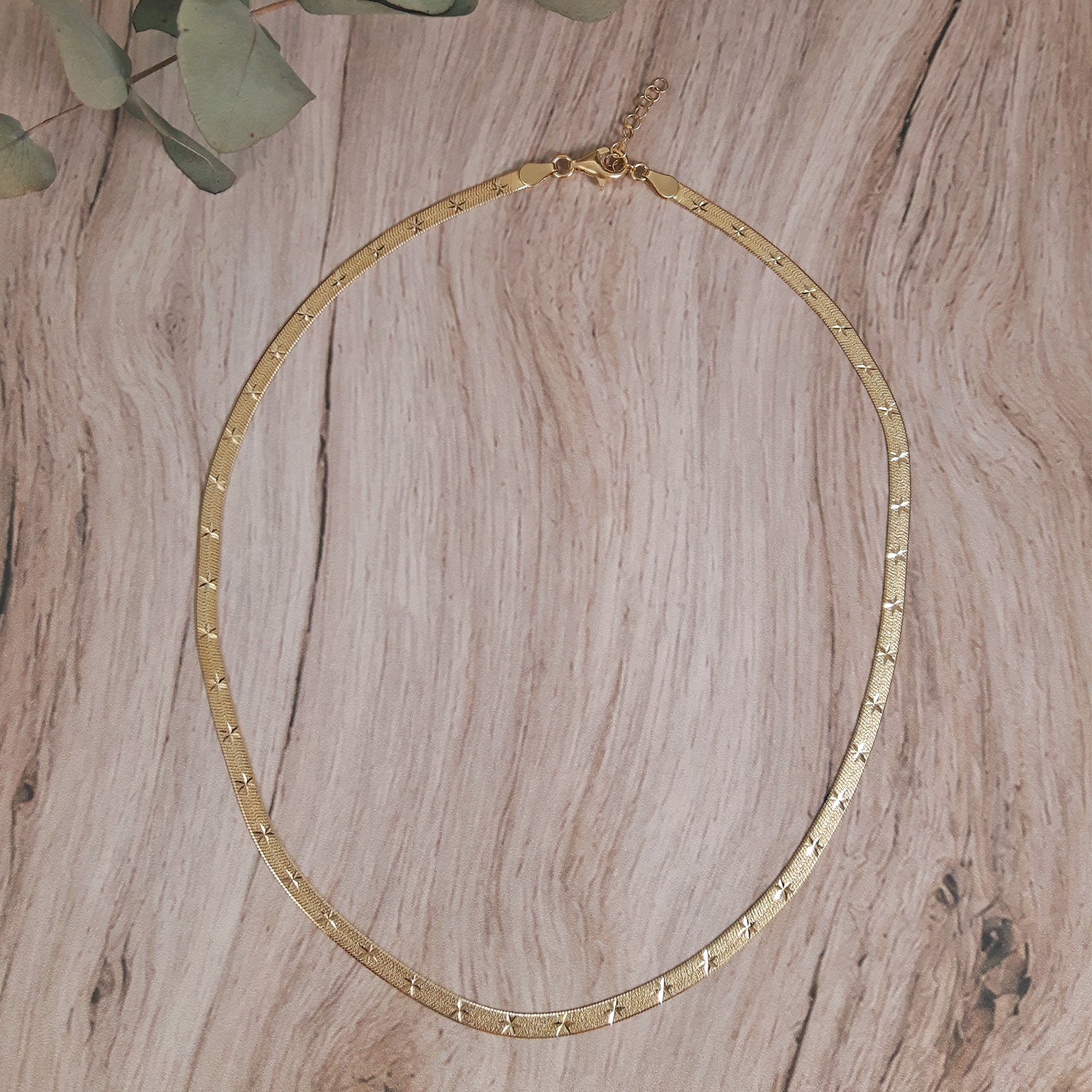 Gold Star Snake Chain Necklace 40–42.5cm