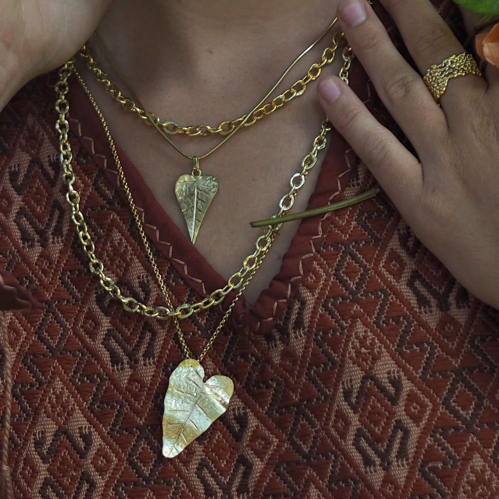Foresta Gold Taro Leaf Pendant