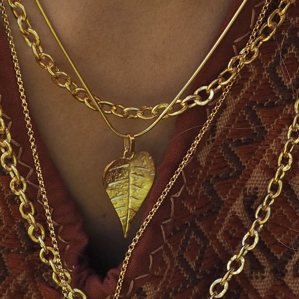 Foresta Gold Heart Leaf Pendant